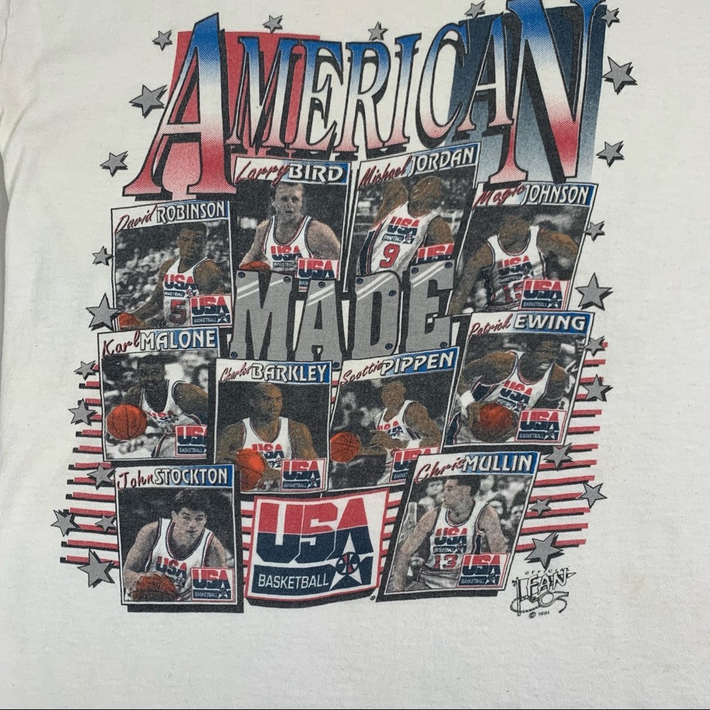Vintage Official Fan American Made Dream Team T-Shirt Michael Jordan Medium